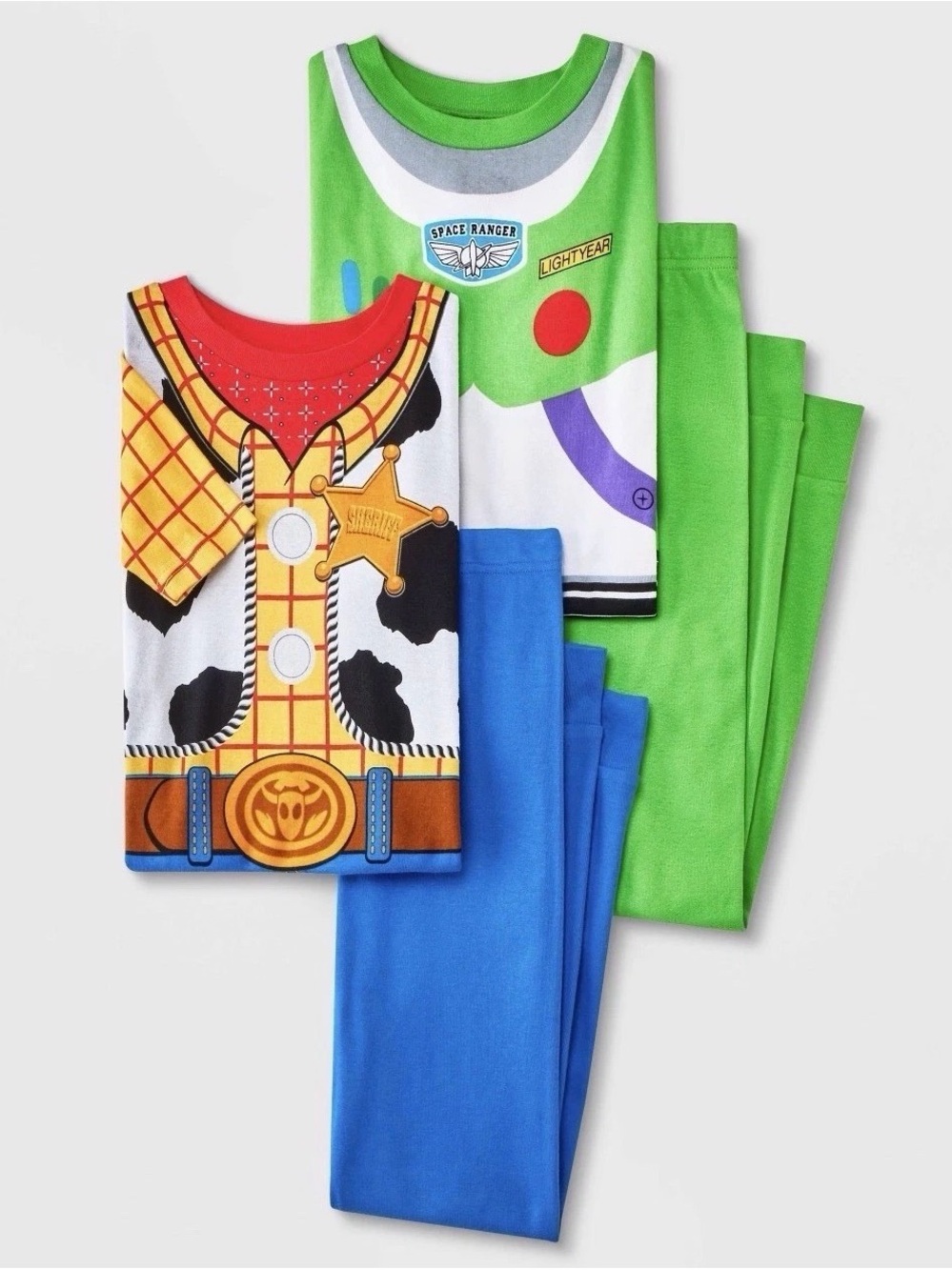 Size 10 Kids NEW Toy Space Ranger & Cowboy Kids Pajama Set - Green & Blue